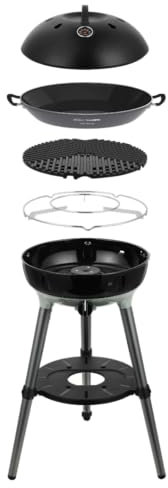 CADAC Carri Chef 40 BBQ – Barbecue à Gaz Portable 86 cm avec Poêle à Paella & Allumage Automatique, Utilisable sur Pied ou en Table, Housse de Transport Incluse – Idéal Camping & Jardin – 30mBar