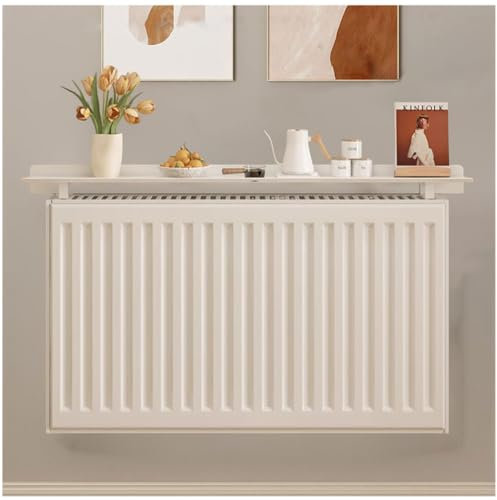 White Radiator Shelf 100cm Modern Cabinet Top for Room Bedroom Hallway Decor Easy to Fit Bracket No Drilling Required 15cm Width Display Heater 40 200cm Length