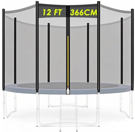 Trampolin-Ersatz-Sicherheitsnetz (nur Netz, Stangen Nicht im Lieferumfang enthalten) für 366 cm 8 Stangen