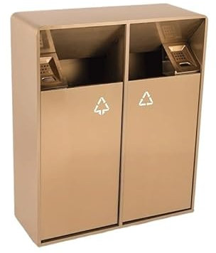Grande poubelle Pilier de cendres en métal de double poubelle de poubelle d'intérieur/extérieur de 38L/80L, grande corbeille à papier carrée commerciale domestique moderne avec cendrier poubelle jardi