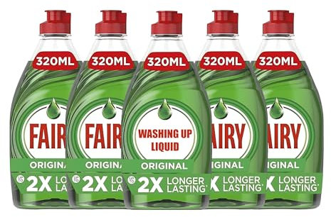 Faairry Original Washing Up Liquid Green 320ML | (Pack of 5) | Dishes Grease Cleaner | Exceptional Cleaning Power | Easy and Effortless Cleaning