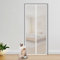Cat Screen Door with Zipper Scratch Resistant Insect Mosquito Fly Screen Doors Pets Dog Cat Proof Ventilation Mesh Door Curtain for Living Room Bedroom Kitchen Patio, I-Shaped, White, 120×220cm