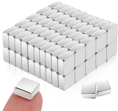 Aenienoe 100 Stück Magnete Kleine Rechteckig Neodym Magnete Extra Stark 8x8x4mm Mini Magnet für Pinnwand Magnettafel Kühlschrank Whiteboard Handwerk Fotos Magneten
