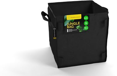GROWTENT - 5 x Pflanzsack - Stofftopf - 7l, 19x19cm x h19cm - Quadratisch, aus starkem Stoff, mit Griffen - Kartoffelsack, Grow Bag, für Indoor & Outdoor, für Pflanzen, Blumen, Tomaten, Paprika