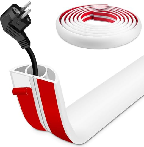 Floor Wire Cover 3m Self Adhesive Cable Floor Protect Cord,Cable Cover to Prevent Trip Hazards, Suitable for Home, Office, Factory, Warehouse and Other Places