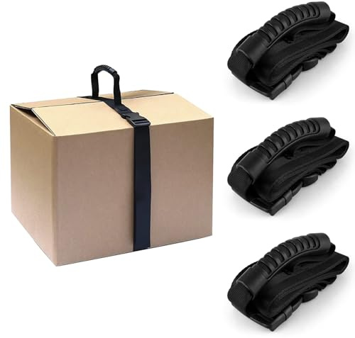 MUXHEL 3er-Set Tragegurte Umzug, Transportgurt, 190cm tragegurte, Tragegurt mit Griff, Verstellbarer Transportgurt, Für Trageboxen, Bürobedarf, Baumaterialien, Andere Schwere Gegenstände