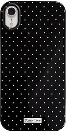 Reownest Case for iPhone XR with Cute Polka Dot Pattern Aesthetic Design, Simple Stylish Soft TPU Protective Phone Cover for iPhone XR -Black