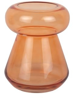 Present Time Vase Excelente - Orange - 20.5x20.5x26cm | Rund - Modern - Glas - Blumenvase - Vase für Trockenblumen - Vasen decko