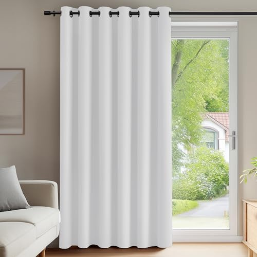 Deconovo Vorhänge Blickdicht Verdunklungsvorhang Gardine mit Ösen Raumteiler Vorhang Wohnzimmer Thermogardine Wärmeisolierung Thermovorhang, 245x200 cm(HöhexBreite), Silber Grau, 1 Stück