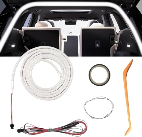 Auto Kofferraum Lichtstreifen, 4m Wasserdichte Flexible Car Trunk Light Strip, Kofferraumbeleuchtung Led, Automatischer Sensor Tail Box Led Strip Lights für Auto Kofferraum Innenbeleuchtung Dekoration