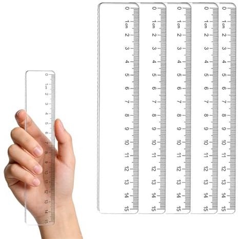 5 Stück Lineal 15cm,Transparent Lineal mit Metrische&Inch-Skala Präzision Grundschule Kinder Kunststofflineal Kit für Schüler Schule Kinder Klassenzimmer Bürobedar (2)
