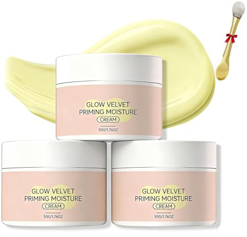3 Stück Glow Velvet Priming Feuchtigkeitscreme,Porenverwischender Und Make-Up Greifender Primer,Feuchtigkeitscreme Und Primer In Einem, FüR Alle Hauttypen.