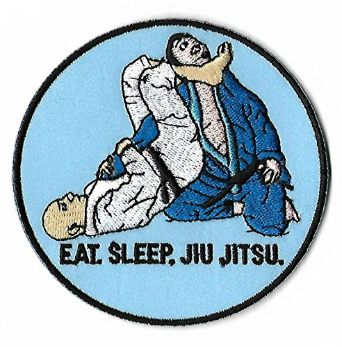 Grappling Aufnäher (9 cm) BJJ Aufbügler Eat Sleep Brazilian Jiu Jitsu Patch / Iron on Badge