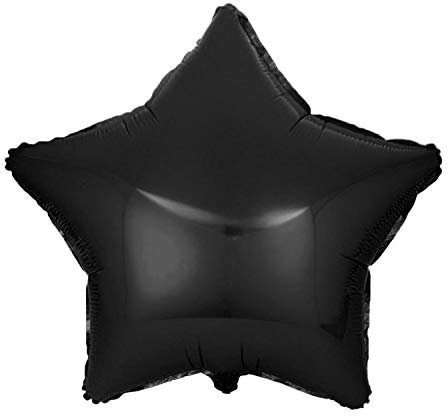 Kopper-24 Folienballon Stern 45 cm Luftballon Hochzeit Helium Ballon 18 Zoll Heliumballon Star Sternenballon XL Geburtsatag Party Deko Dekoration bunt JGA Folie Sterneschwarz