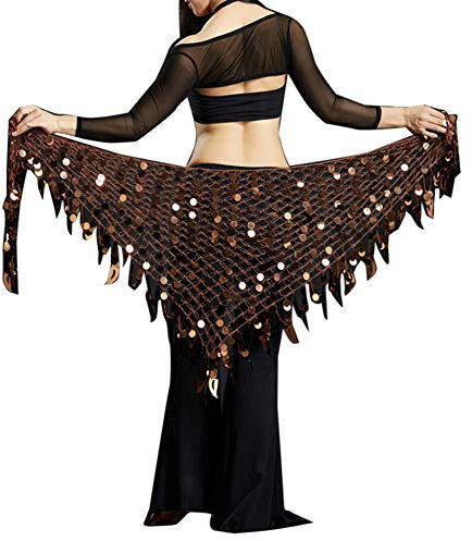 Pailletten Gürtel Bauchtanzgürtel Hüfttuch Karneval Bauchtanz Und Latin Dance Für Damen Kaffee