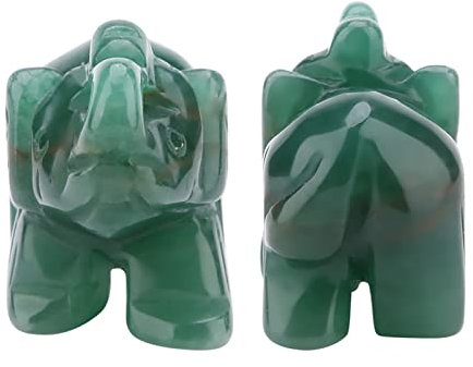 FTVOGUE Naturstein Elefant Figur Jade Geschnitzte Glücklicher Elefant Artware Home Decoration Einrichtungsgegenstand 1,5 Zoll(07)