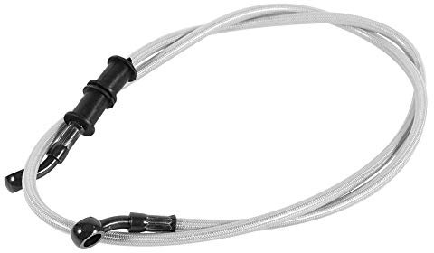 Keenso Motorrad Bremsschlauch, Motorrad 500mm-1200mm geflochtene Ölschlauch Stahl Brems und Kupplungs Ölschlauch Bremsleitung für die meisten Fahrräder, Enduro, Motocross (1200mm-Silber)