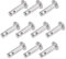 sourcing map 10St Gabelbolzen Einloch Flachkopf 304 Edelstahl Link Scharnierstift 3mm X 10mm