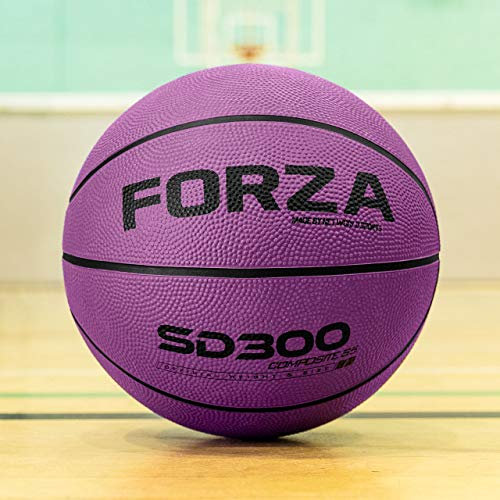 FORZA SD300 Ballons de Basket-Ball – Ballon de Basket pour Jeunes & Adultes (Variété de Couleurs & Tailles) (Violet/Taille 5, Lot de 1)