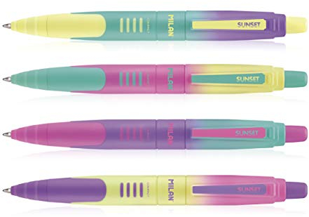 Boligrafo milan compact sunset retractil tinta azul punta 1 mm colores surtidos