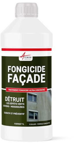 Fongicide, concentré anti dépôt vert, pour murs, façade, élimine, algues et lichens, anti-mousse - 1 L (jusqu'à 250 m²) - ARCANE INDUSTRIES