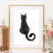 Kunstdruck Din A4 ohne Rahmen - Niedliche Katze Kätzchen Katzenliebe Rückansicht Tusche Aquarell Poster Bild