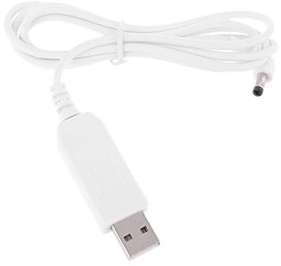 Chenpaif USB 5V a DC 12V Cable adaptador, USB universal de 90 grados USB 5V a 12V 4.0x1.7mm Cable de fuente de alimentación para Tmall Smart Bluetooth Speaker Echo Dot 3rd Router Tira de LED 1m Blanco