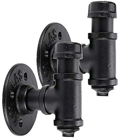 JAHQ 2Handtuchhaken Schwarz aus Metall im Industrial Design sehr Stabil auch als Kleiderhaken