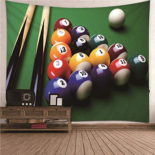 Beydodo Tapisserie Wandteppich Billard und Schläger Wandbehang Fantasy 150x130CM Wandbehang Tapisserie