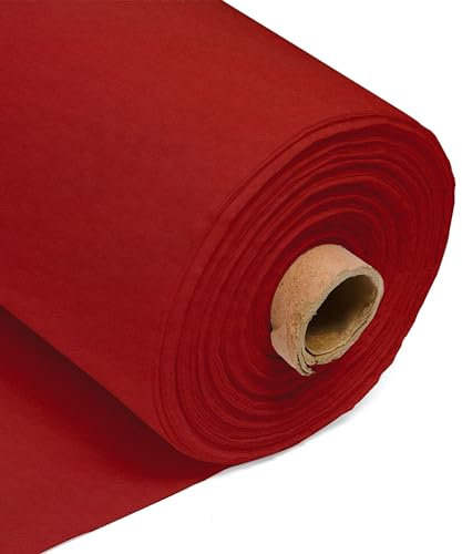 Feutrine acrylique 150 cm de large pour couture et décorations (rouge)