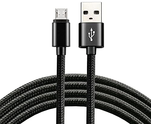 everActive Micro USB Kabel, Nylonkabel, schnelles Laden mit bis zu 2,4 A, 200 cm lang, schwarz, Modell: CBB-2MB