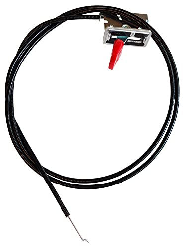 GardenPal Gaszug Ersatzteil passend für die meisten Rasenmäher Metallhebel und Befestigungsplatte mit kunststoffbeschichtetem Außenmantel, massiver Draht innen, 182,9 cm lang