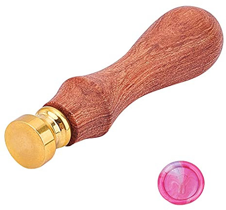 craspire Siegellack Stempel 15mm Rund Blank Wachssiegel Stempelkopf Abnehmbarer Messing Siegelkopf Birne Holzgriff Für Siegelstempel Umschläge Hexerei Geschenkkarten Hochzeitseinladungen