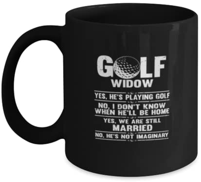 Taza de café divertida con texto en inglés Golf Widow Golfer Casado