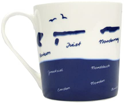 osters muschel-sammler-shop Becher ┼ Fine Bon China Porzellan ┼ hoher Kaffee und Teegenuß ┼ maritime Motive (Ostfriesland)