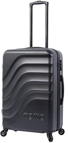 Totto - Viaja con Estilo y Comodidad con la Maleta BAZY Mediana de 360 Grados - para Adultos Unisex - Color Negro