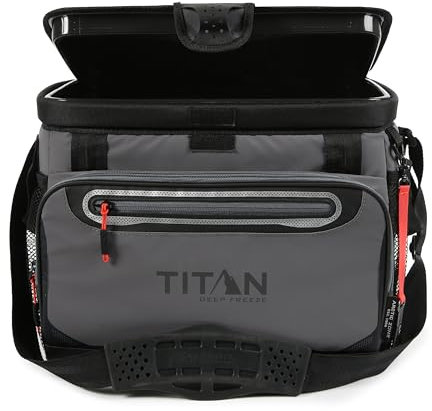 Ororitoli Arctic Zone Titan Deep Freeze - Enfriador de cuerpo duro sin cremallera para 30 latas, gris piel de tiburón con aislamiento de congelación profunda, forro duro y SmartShelf