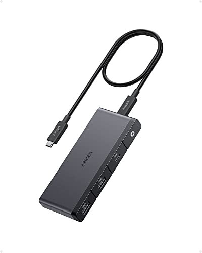 Anker 556 USB-C Hub (USB4, 8-in-1) With 1.6ft Cable, 10 Gbps Data Ports, 8K HDMI and DisplayPort for Microsoft Surface Pro 8, HP EliteBook 850 G8, and More (Black)