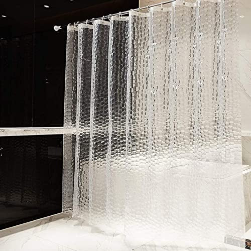 Beydodo Rideau de Douche 240 cm Hauteur Transparent, Rideau de Douche Peva 200x240 Rideau Salle de Bain Douche Anti Moisissure avec Crochets