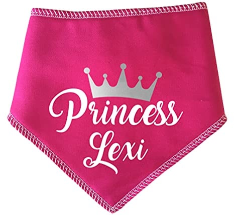 Spoilt Rotten Pets S1 Personalised Princess Pink Dog Bandana Funny Slogan For Girly Dogs Who Love Fancy Dress