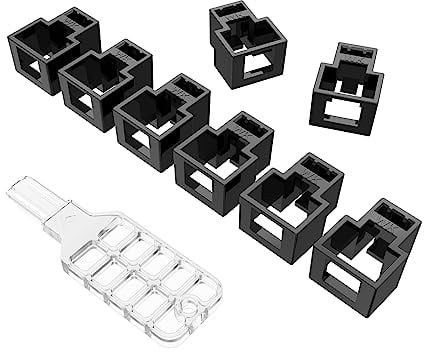 20PCS RJ45 Network Cable Lock with 1 Key,RJ45 Network Cable Lock Lockable Ethernet Cable,Super Category 5 Category 6 Category 7 Patchcord Lock for Standard RJ45 Modular Plugs(Black)