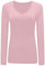 Womans T Shirt New Ladies Tops Long Sleeve V Neck Basic Casual Tshirts UK Plus Size 8-26 Baby Pink