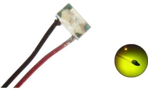 50207 LED SMD 0402 mit Kupferlackdraht Draht Kabel grün