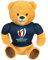 Gipsy Toys - Peluche Ours Coupe du Monde de Rugby/Rugby World Cup France 2023 (RWC) – Peluche Officielle sous Licence - 15 cm Assis – Beige Bleu Marine