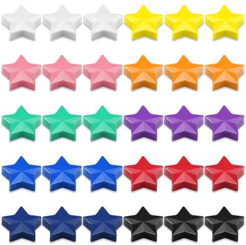 ZDZBLX Magnete für Magnettafel - 30 Stück Kühlschrankmagnete, Mini Magnete Stark, Klein Whiteboard Magnet in 10 Farben, Bunt Stern Magnet für Tafel Magnetwand Schule Whiteboard, Magneten Starker Halt