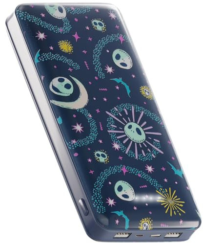 Disney Tim Burton’s The Nightmare Before Christmas Jack Skellington 10,000mah Power Bank- Universally Compatible Portable Phone Charger w/USB Charging Port- Jack Skellington Gifts for NBC Fans