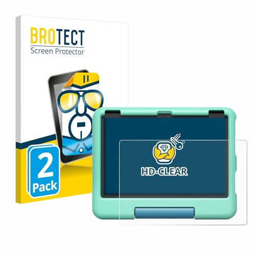 BROTECT (2 Stück Schutzfolie für Amazon Fire HD 10 Kids 2023 Displayschutz Folie Made in Germany, Ultra-Klar