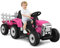 Maxmass Kids Electric Tractor and Trailer, Ride on Tractor with USB & Bluetooth, Toddler 4 Wheels Ride on Toy Car for 3+ Years (Pink with Remote Control)