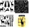 CHGCRAFT 4 x Wald-Silhouetten, Laserausschnitte, Aufkleber, Hirsch, Einmachglas, Ornamente, Silhouetten, Scrapbooking, Papierschnitte, Glasausschnitte für Wandmalerei, Sammelalbum, Zubehör,