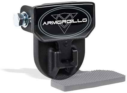 Armordillo FD Series Marchepied d'attelage arrière Pliable de 12,7 cm | Compatible avec récepteur de remorque de Classe 4 de 5,1 cm | Barre d'attelage arrière Pliable | 8724552 | Noir Mat | Acier |